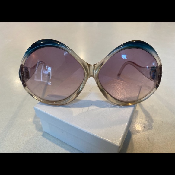 Vintage Balenciaga Sunglasses oversized Blue fade to Clear - Picture 8 of 9